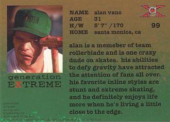 1994 Vision Generation Extreme #99 Alan Vano Back